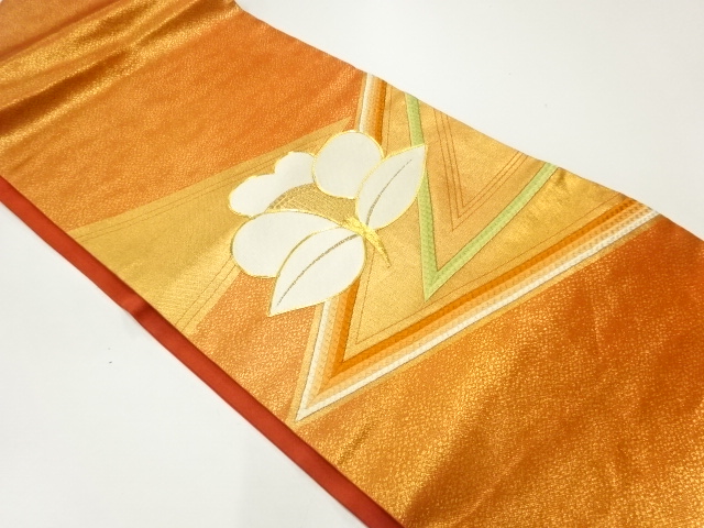 JAPANESE NAGOYA OBI / EMBROIDERY / CAMELLIA